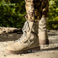 Botines de combate de botas militares de cuero para hombre